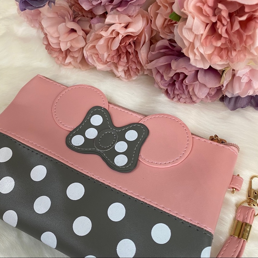 Minnie Mouse Pink & Gray Makeup Cosmetic Bag - Picture 3 of 8